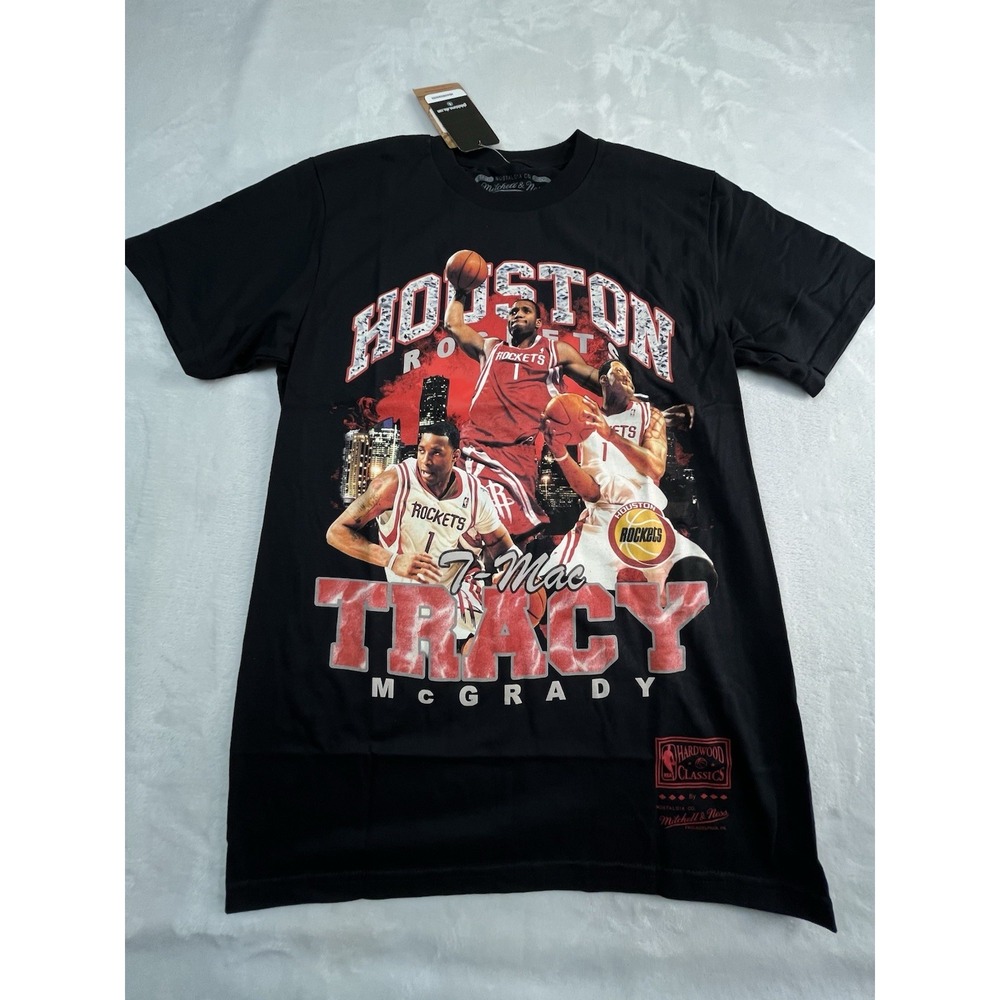 NWT Mitchell‎ & Ness Houston Rockets Tracy McGrady Mens S Shirt Black